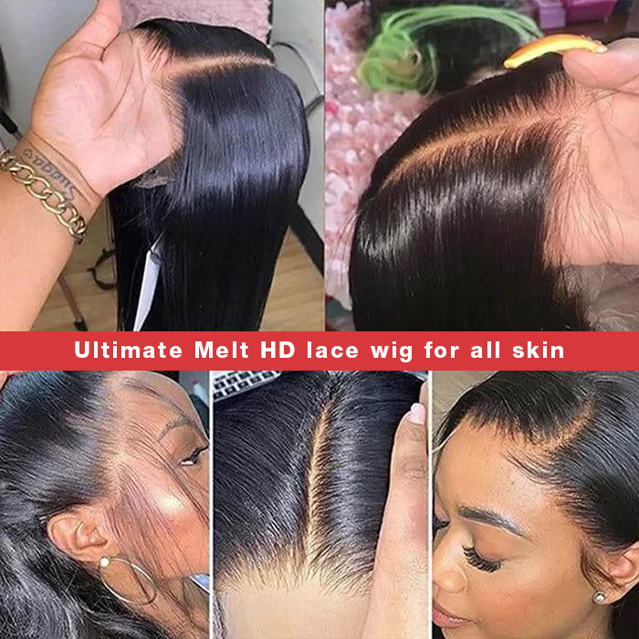 Undetectable Invisible Lace 13x4 Frontal Straight Wig丨Real HD Lace
