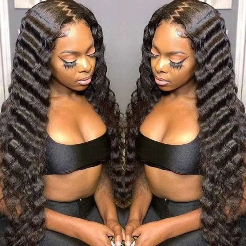 5x5 Lace Closure Transparent Lace Deep Wave Wigs Human Hair - Doaburu Hair