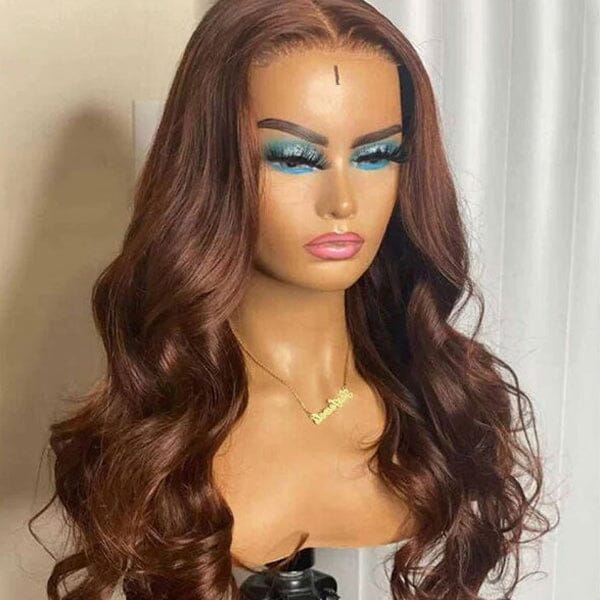 Body Wave 13x4 Lace Frontal Wigs #4 Chocolate Brown Color 4x4 Closure Wig - Doaburu Hair