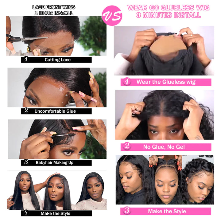 Glueless Wear & Go Wigs - Body Wave Human Hair Upgrade 4x6 HD Lace Closure Wigs - Doaburu Hair