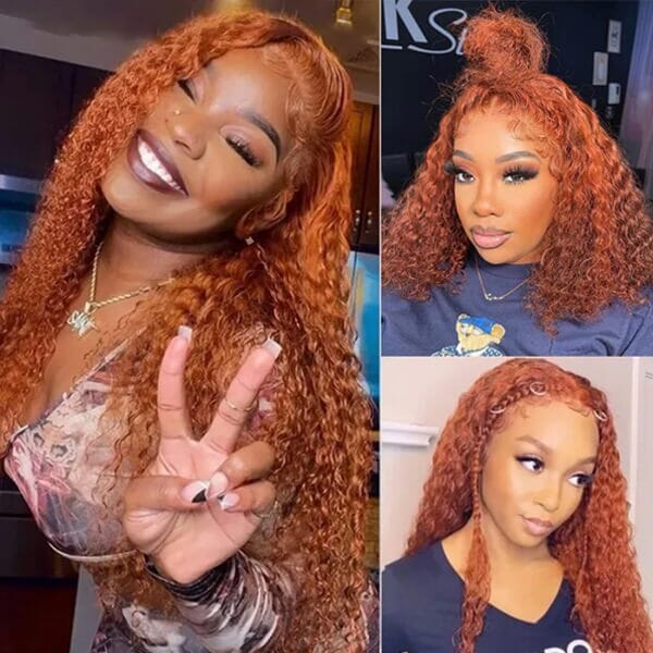 Super Popular 350 Color Curly Wave 4x4 13x4 Lace Frontal Wig - Doaburu Hair