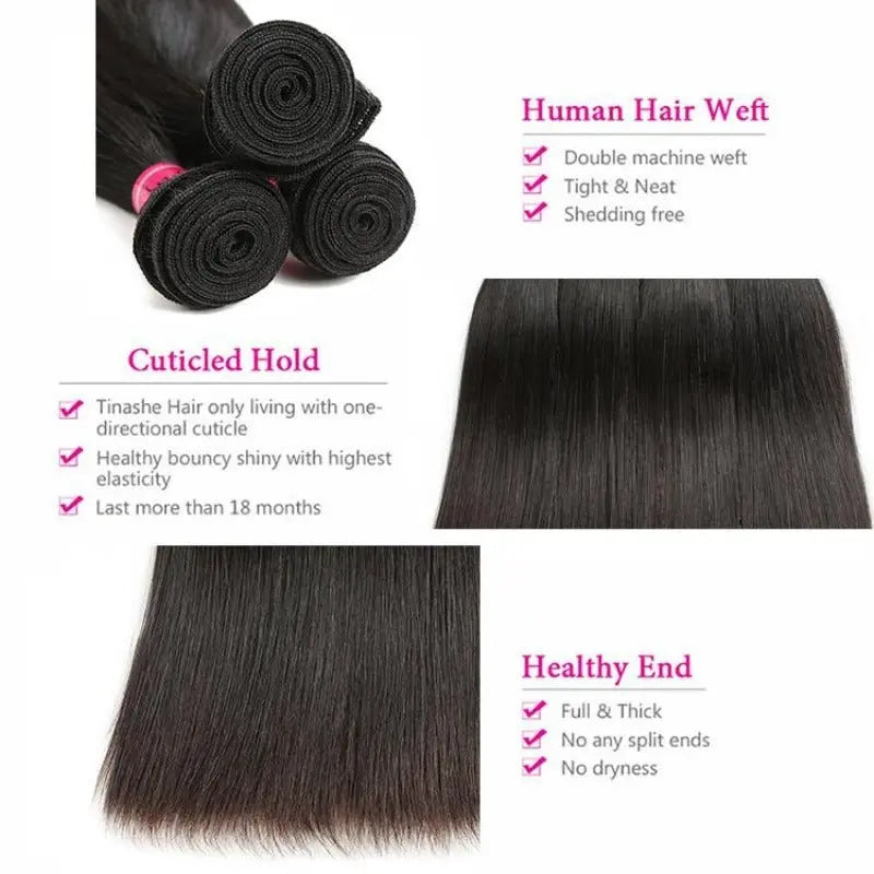 Natural Black 4 Bundles Kinky Curly Brazilian Virgin Hair With 4*4 Lace Closure - Doaburu Hair