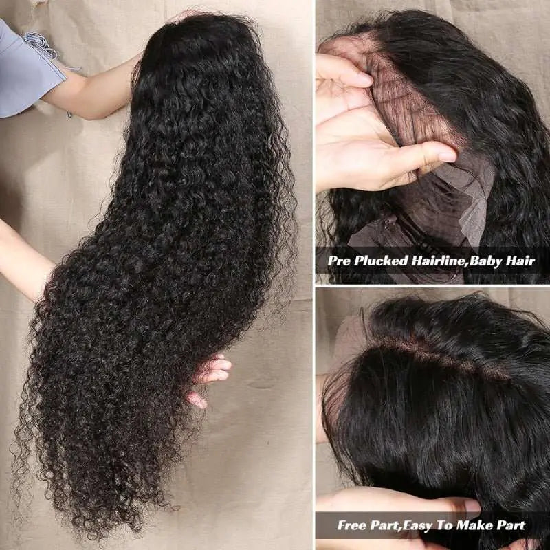 Tangle-Free 13x4 Transparent Lace Frontal Kinky Curly Wigs Virgin Human Hair - Doaburu Hair
