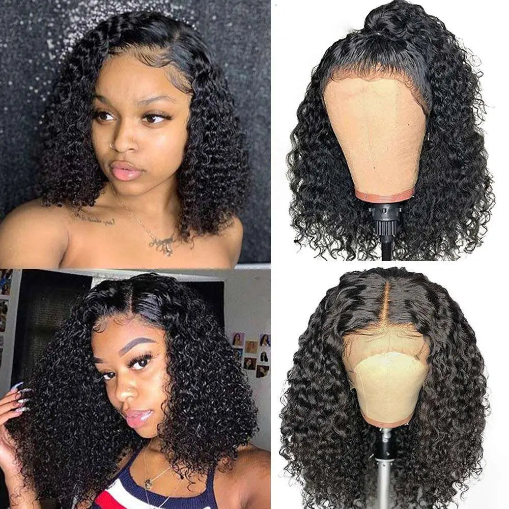 Thick Combed Kinky Curly Bob 13*4 Lace Frontal Wig - Doaburu Hair