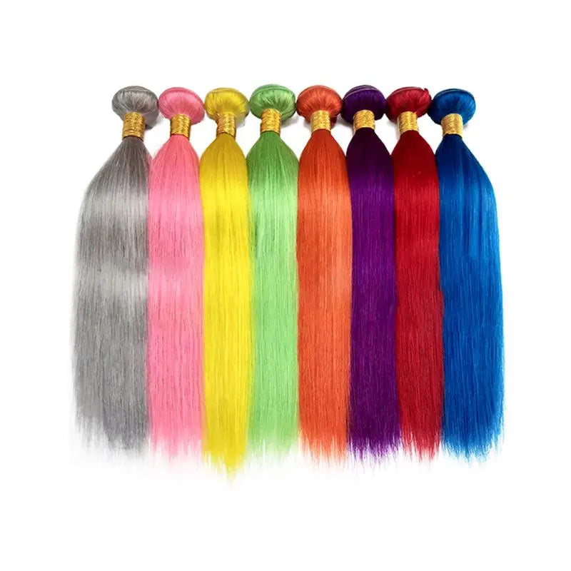 3 Bundle Pure Colorful Straight Long Hair Brazilian Virgin Hair Bundles - Doaburu Hair