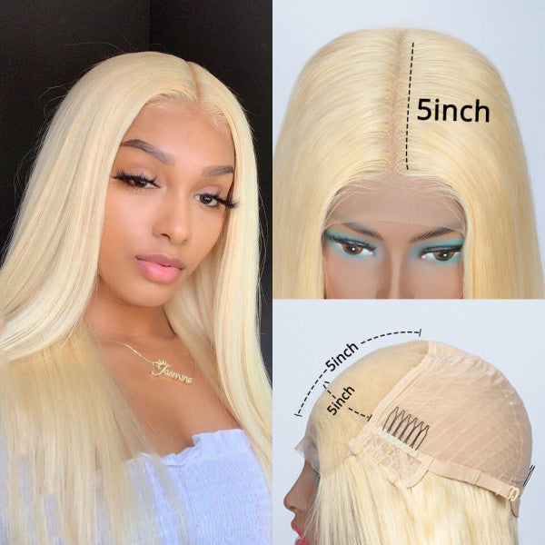 Blonde 613 Closure Wigs Straight Hair 5x5 HD Lace Closure Wig for Women - Doaburu Hair