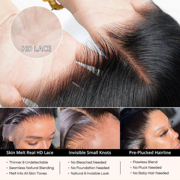 4×4 HD Lace Closure Wigs Invisible Lace Closure Natural Wave HD Wigs For Women - Doaburu Hair